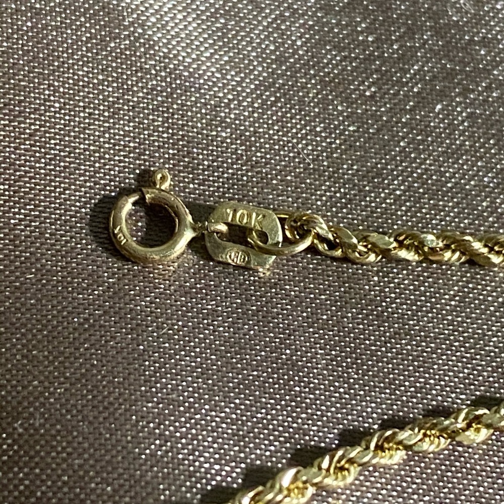 Solid 10k Gold Rope Bracelet - image 2